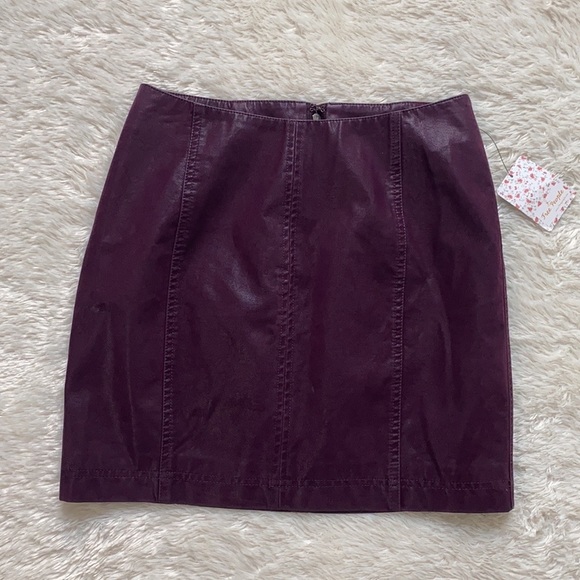 Free People Modern Femme Vegan Leather Mini Skirt - Picture 2 of 13